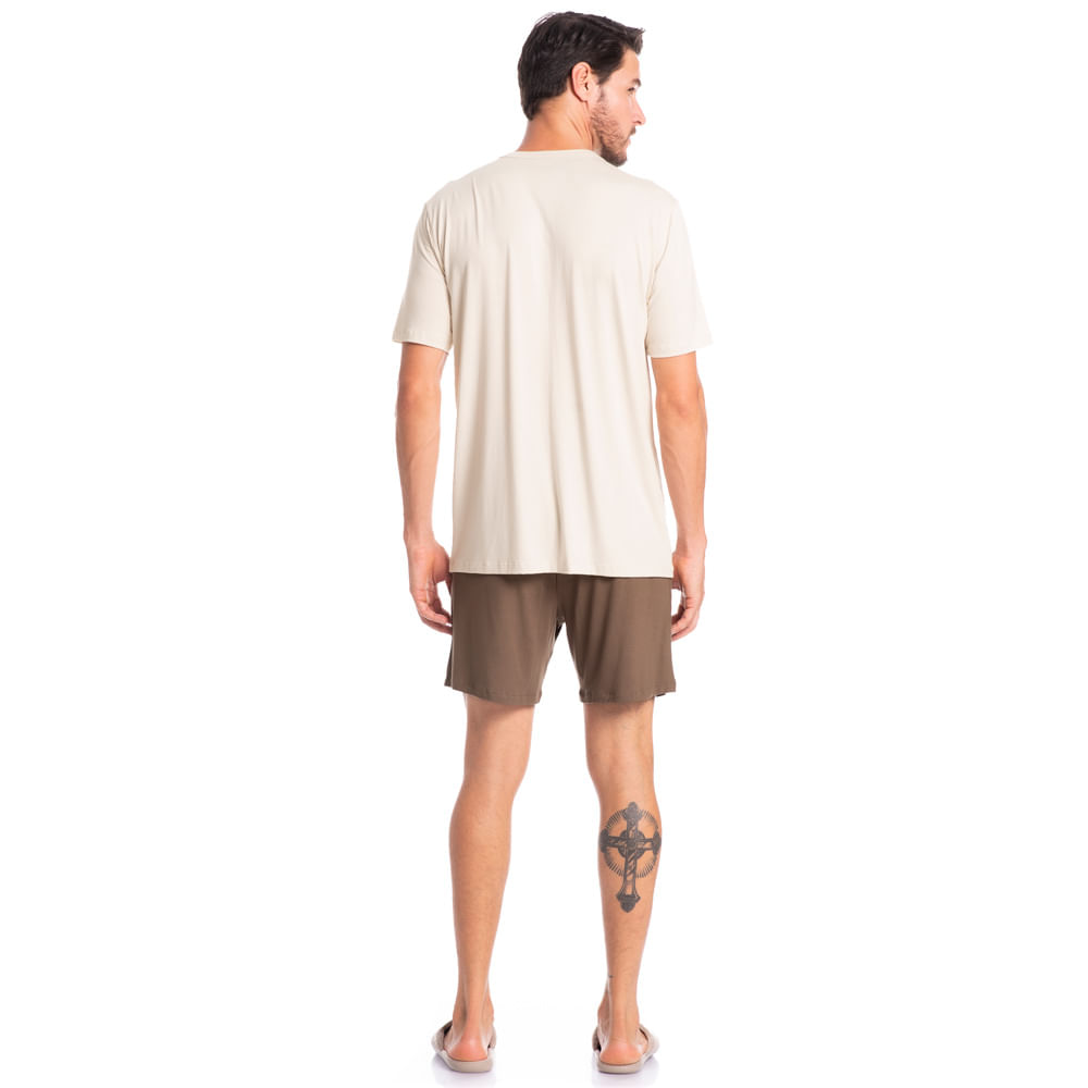 Pijama Masculino Curto Abotoado Romeu Tombini - Imagem 4 - Mobile