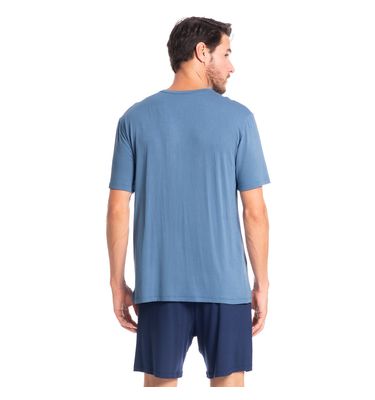 Pijama Masculino Curto Abotoado Romeu Tombini - Imagem 2 - Mobile