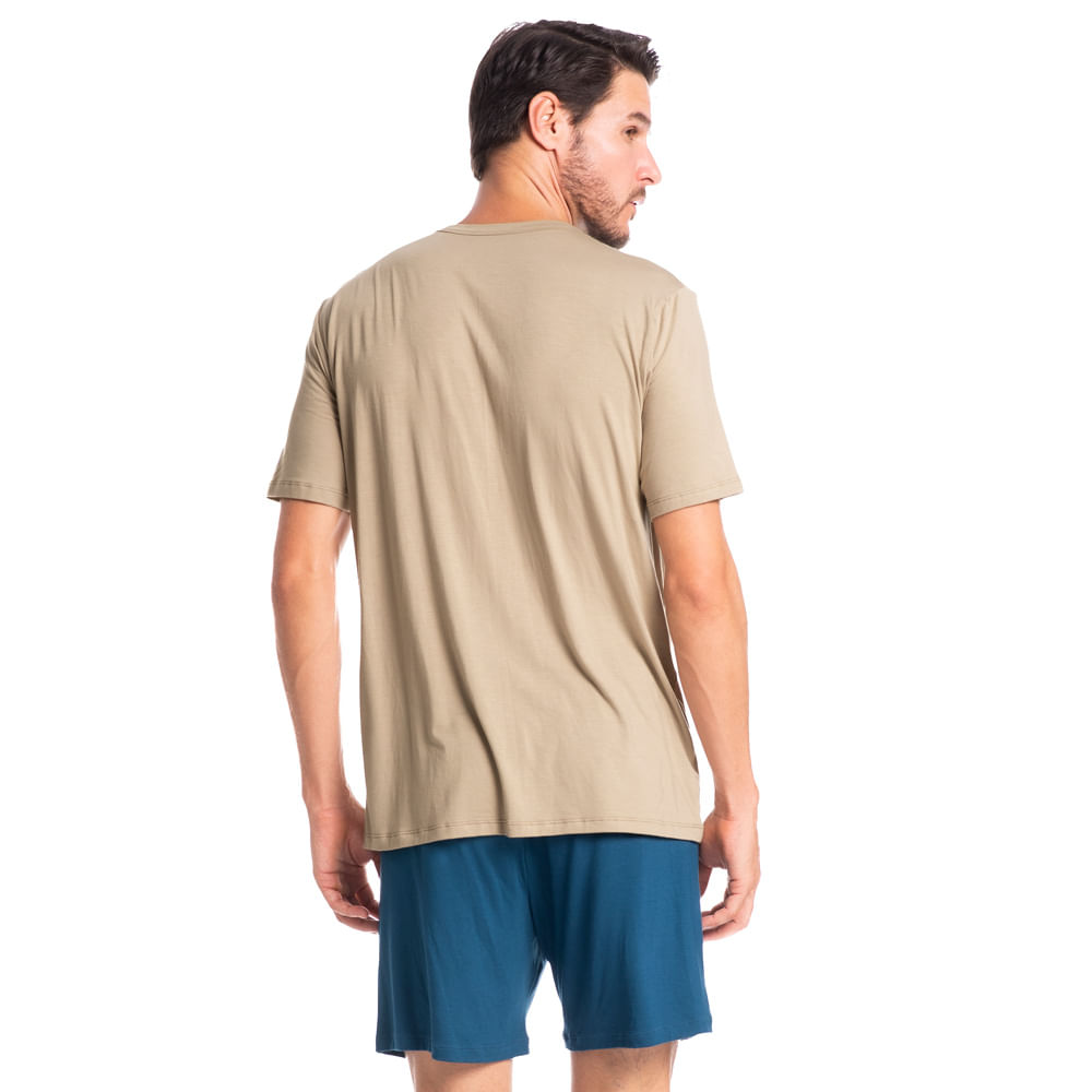Pijama Masculino Curto Abotoado Romeu Tombini - Imagem 2 - Mobile