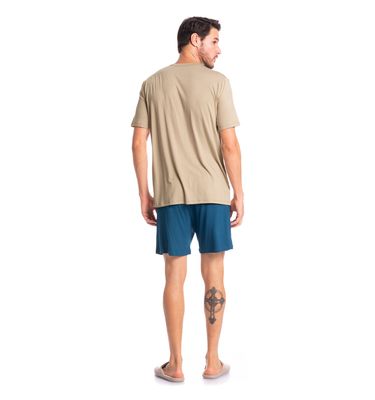 Pijama Masculino Curto Abotoado Romeu Tombini - Imagem 4 - Mobile