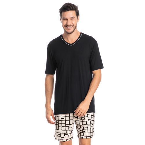 Pijama-Masculino-Curto-Vicenzo-Tombini-Preto