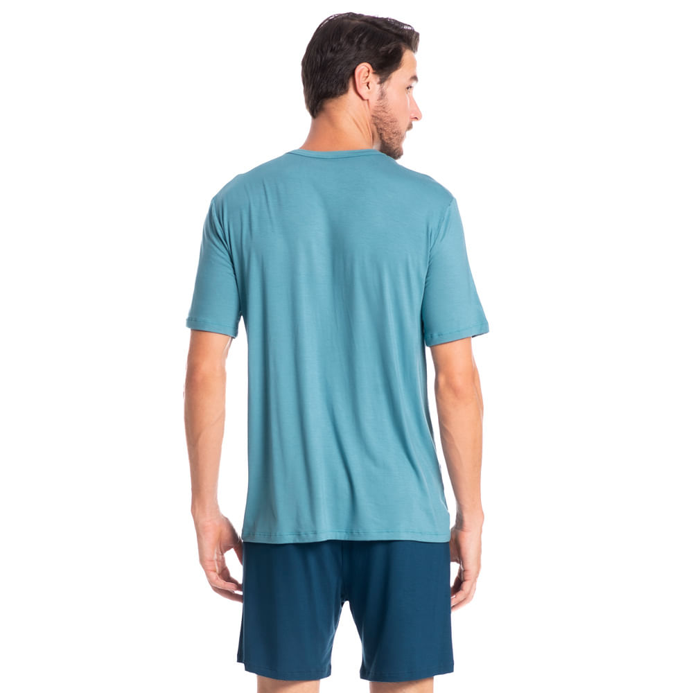 Pijama Masculino Curto Romeu Azul - Imagem 2