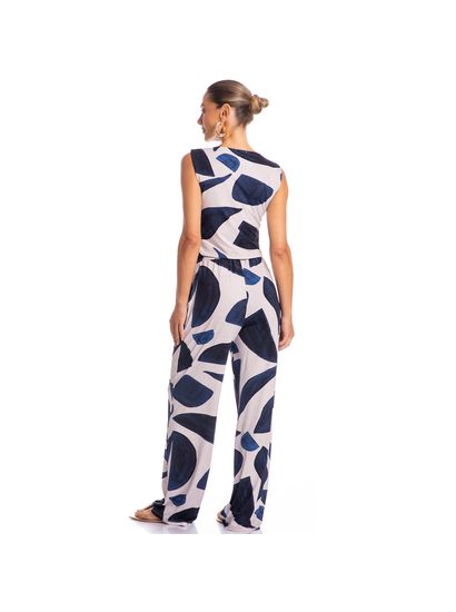 Calça Feminina Com Pregas E Bolso Marítima - Imagem 4 - Desktop