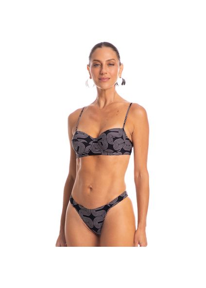 Biquíni Aro Corset Tira Média Spina Preto - Imagem 1