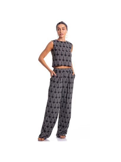 Calça Feminina Com Pregas E Bolso Spina - Imagem 3 - Desktop