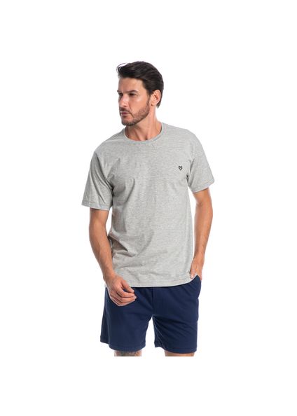 Pijama Masculino Curto Com Bolso Eduardo Tombini Azul-marinho - Imagem 1