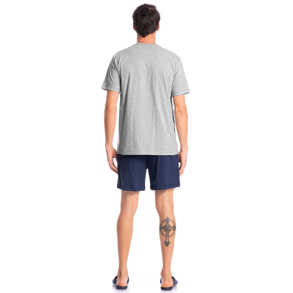 Pijama Masculino Curto Com Bolso Eduardo Tombini - Imagem 4 - Mobile