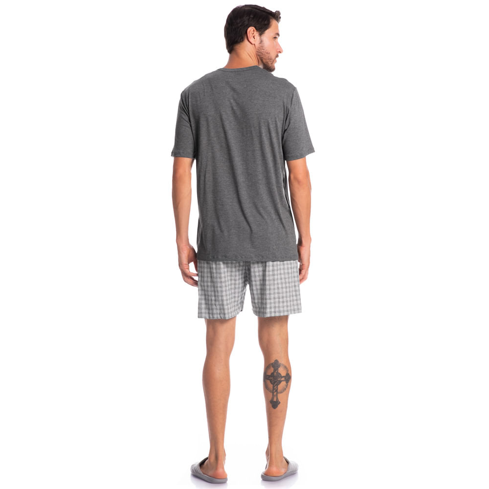 Pijama Masculino Curto Decote V Ruan Tombini - Imagem 4 - Mobile
