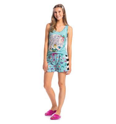 Pijama Feminino Curto Regata Marlowa - Imagem 3 - Mobile