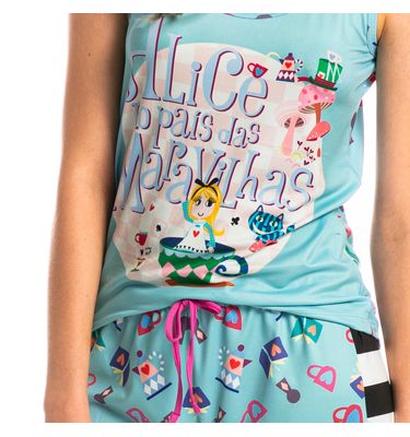 Pijama Feminino Curto Regata Marlowa - Imagem 5 - Mobile