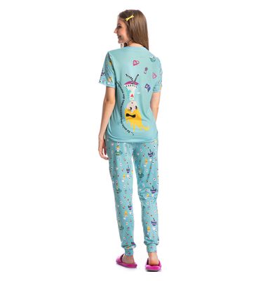 Pijama Feminino Longo Manga Curta Marlowa - Imagem 4 - Mobile