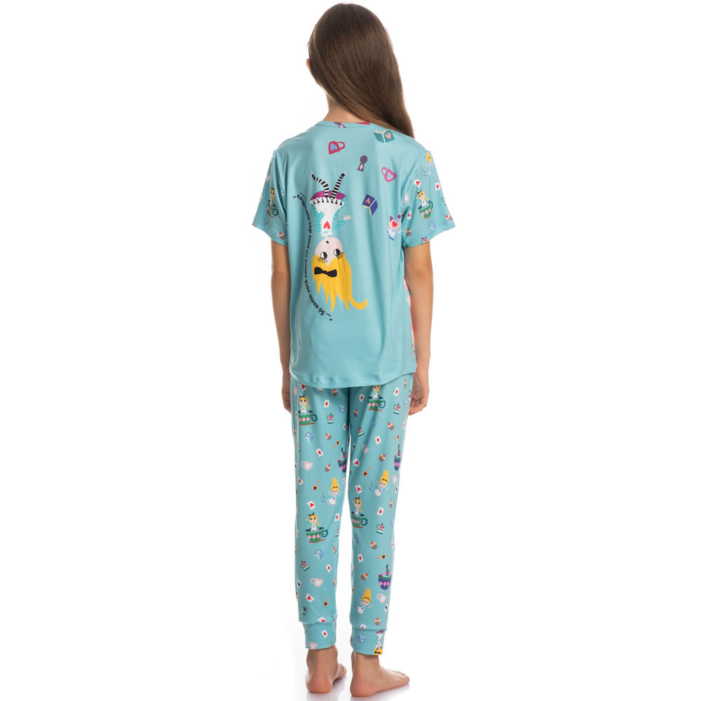Pijama Infantil Longo Manga Curta Marlowa - Imagem 4 - Mobile