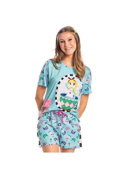 Pijama Feminino Curto Marlowa Azul-2 - Imagem 1