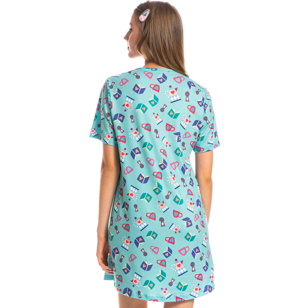 Camisão Curto Leti Marlowa Azul-2 - Imagem 2