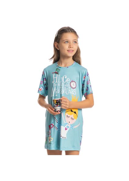 Camisão Curto Infantil Leti Marlowa Azul-2 - Imagem 1