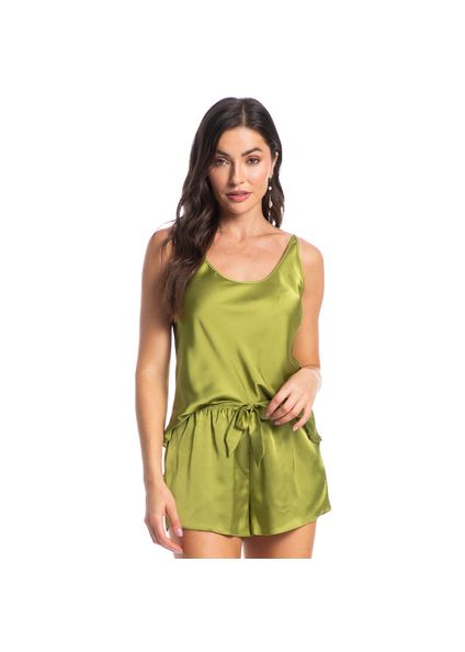 Short Doll Em Cetim Beatriz Verde - Imagem 1