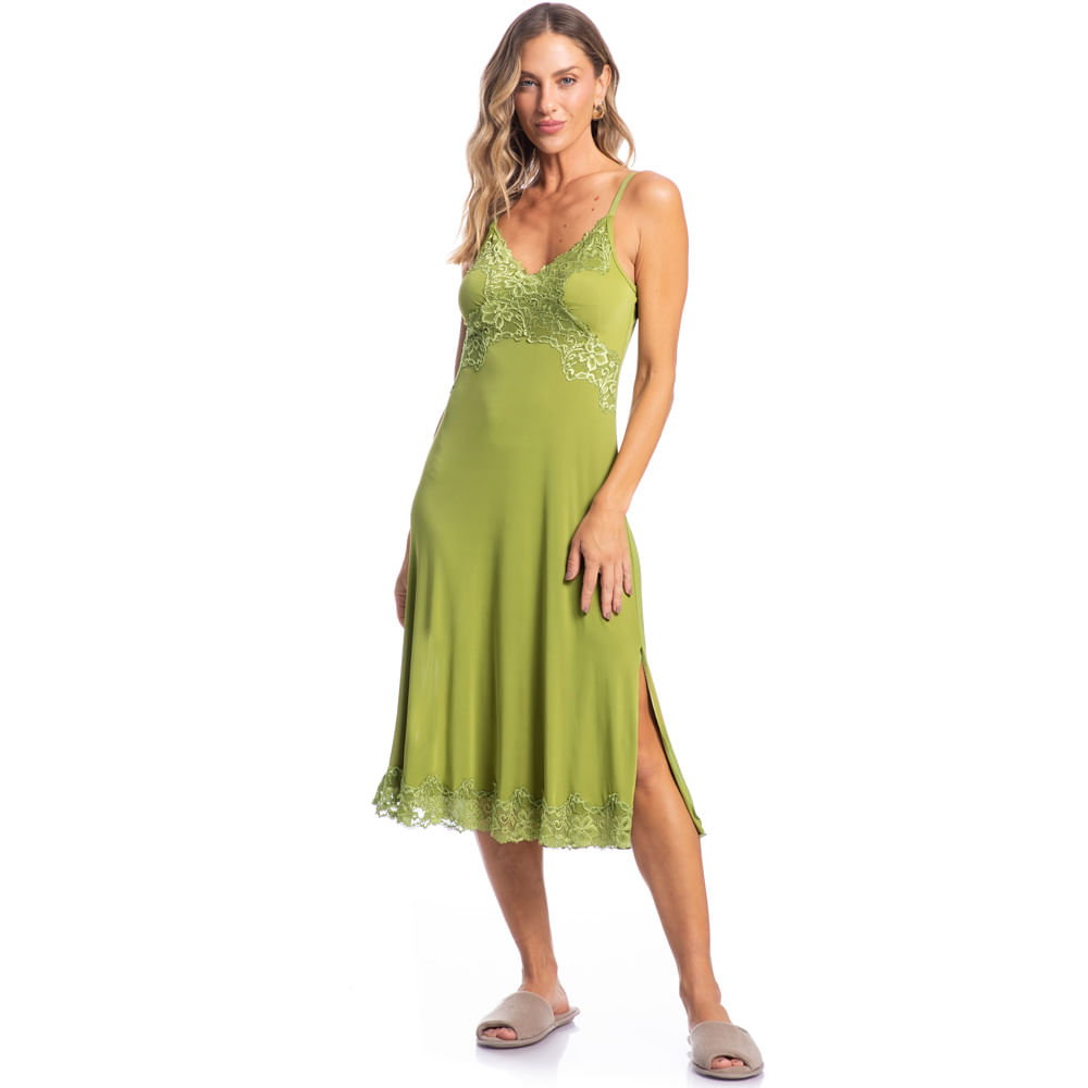 Camisola Midi Com Renda Cris Karina - Imagem 3 - Mobile