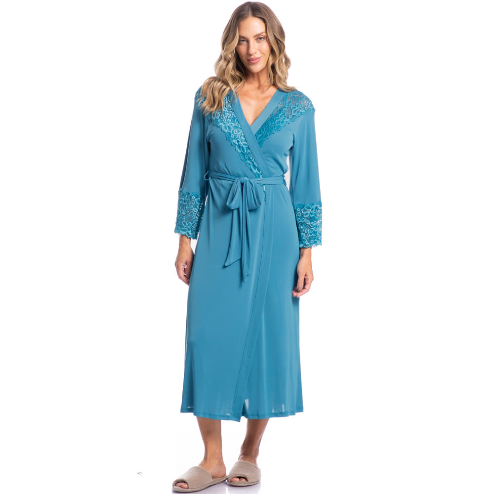 Robe Feminino Midi Com Renda Karina - Imagem 3 - Mobile