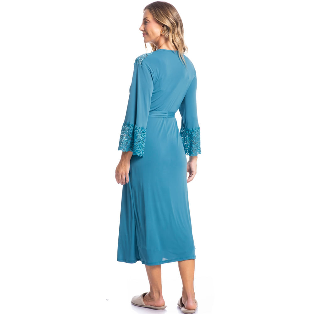 Robe Feminino Midi Com Renda Karina - Imagem 4 - Mobile