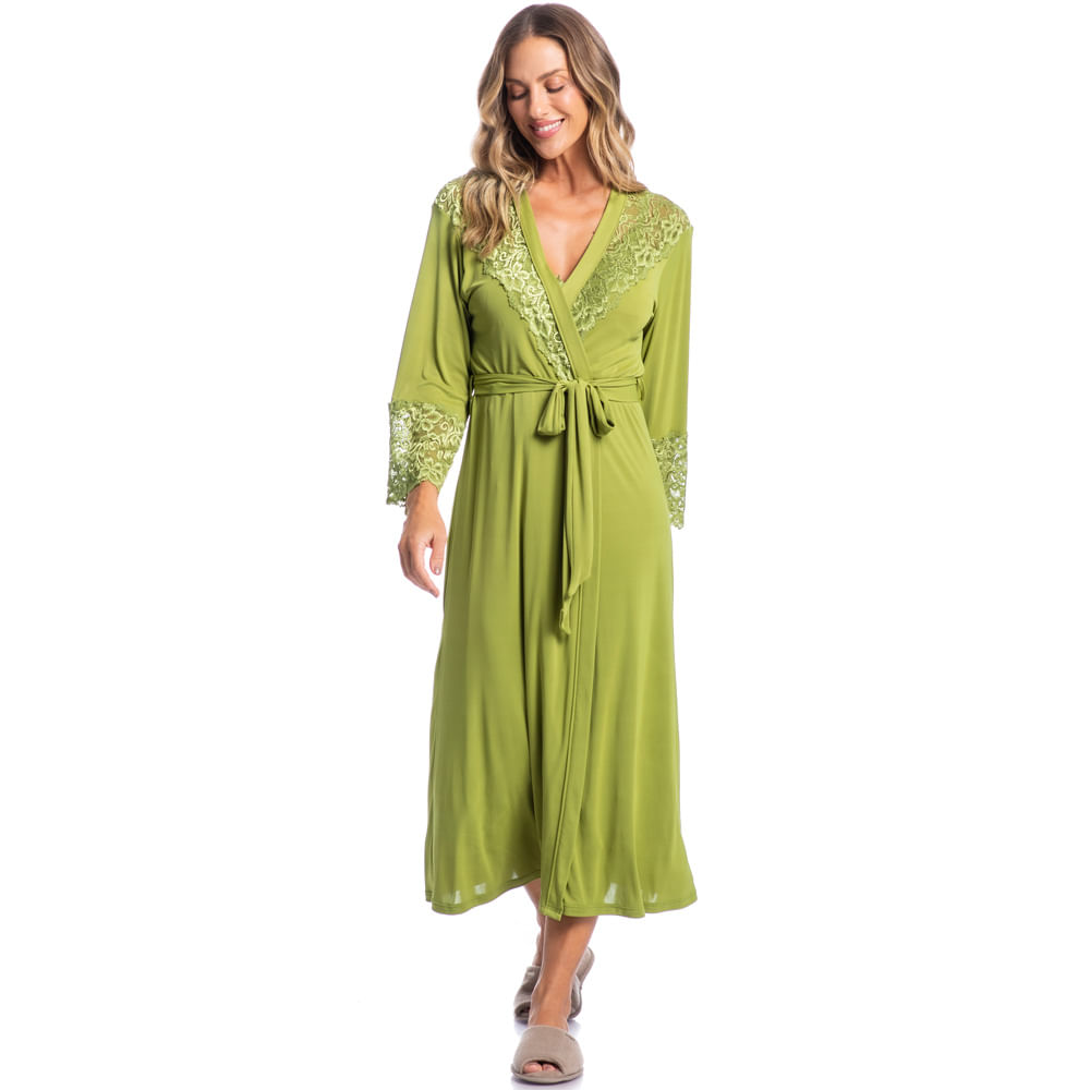 Robe Feminino Midi Com Renda Karina - Imagem 3 - Mobile