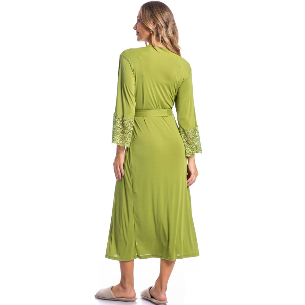 Robe Feminino Midi Com Renda Karina - Imagem 4 - Mobile