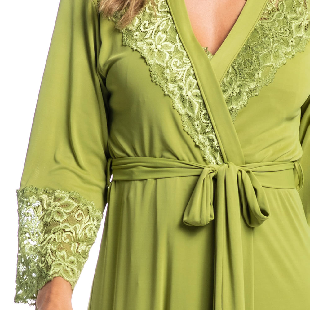 Robe Feminino Midi Com Renda Karina - Imagem 5 - Mobile