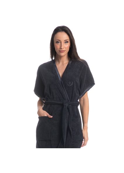 Robe Curto Com Bolso Olívia Preto - Imagem 1
