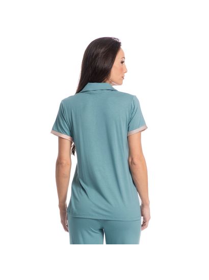 Pijama Feminino Abotoado Wide Leg Bruna - Imagem 2 - Desktop