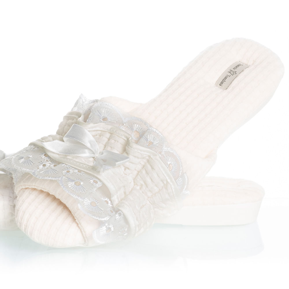 Chinelo Aberto Clássico Piquet Branco - Imagem 2