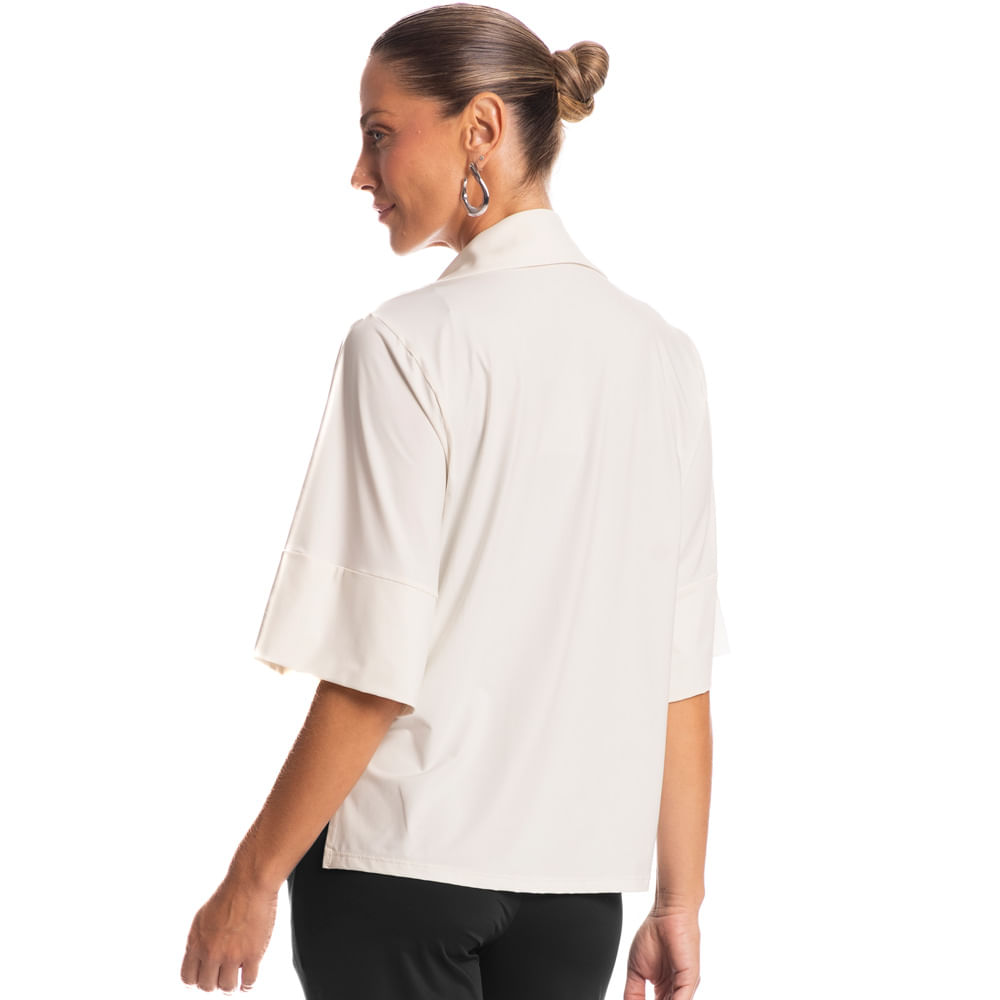 Camisa Feminina Curta Málaga Branco - Imagem 2