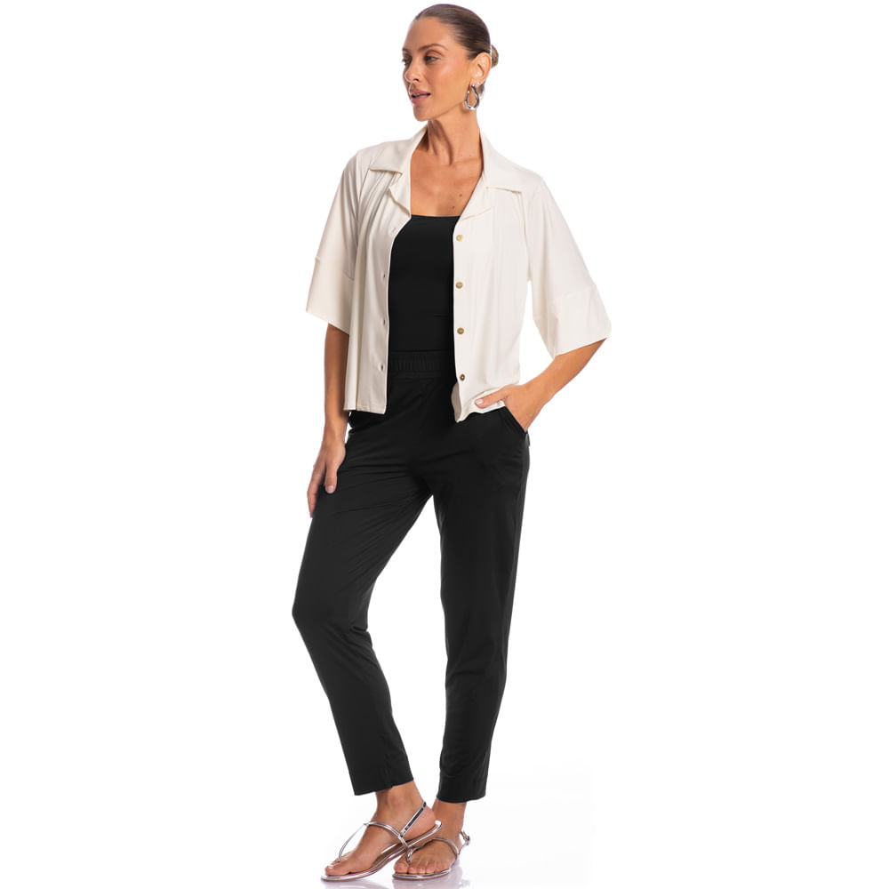 Camisa Feminina Curta Málaga - Imagem 3 - Mobile