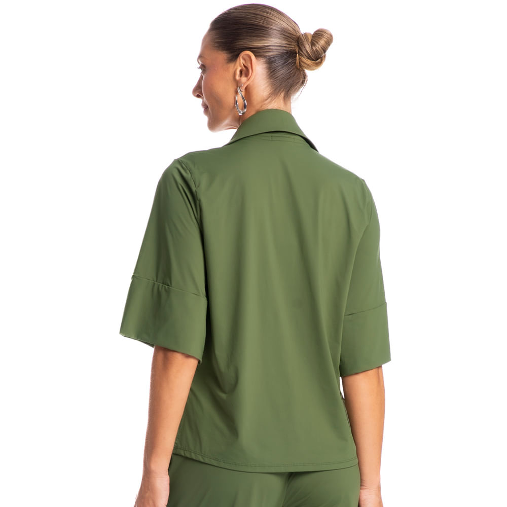 Camisa Feminina Curta Málaga Verde - Imagem 2