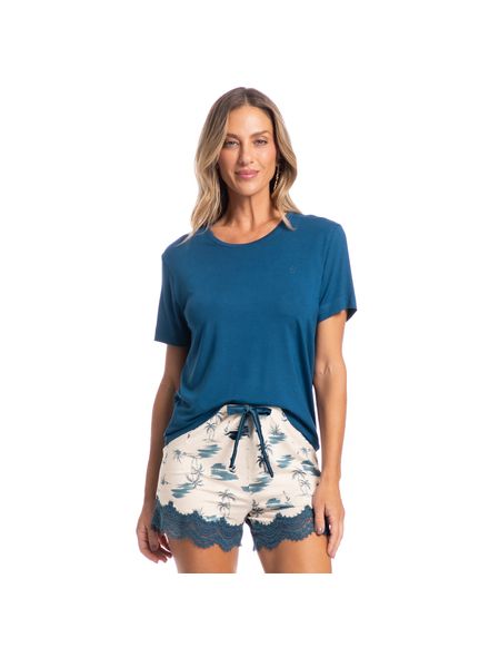 Pijama-Feminino-Curto-Com-Renda-Cecilia-Azul