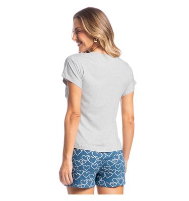 Pijama Feminino Curto Com Bolso Gabrielle - Imagem 2 - Mobile