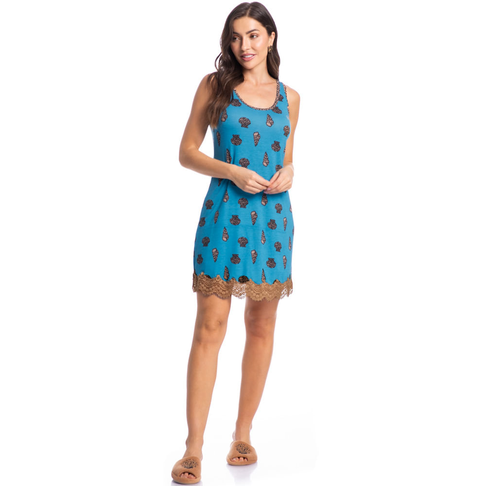 Camisão Feminino Regata Maitê Conchas - Imagem 3 - Mobile