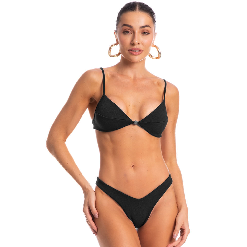 Biquíni Luna Asa Delta Mediterrâneo Preto - Imagem 1