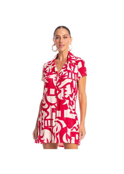 Chemise Curta Latina Vermelho - Imagem 1