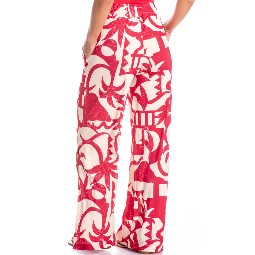 Calça Feminina Com Abertura Ampla Latina Vermelho - Imagem 2