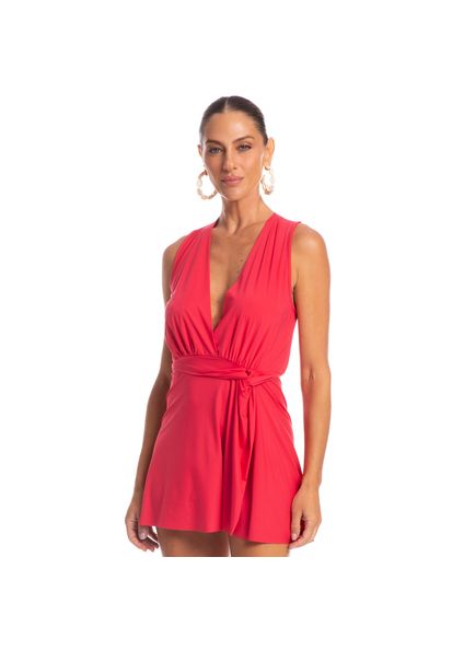 Vestido Curto Com Nó Bolero Vermelho - Imagem 1