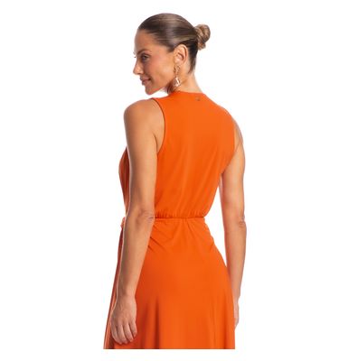 Vestido Midi Com Nó Ferrugem - Imagem 2 - Mobile