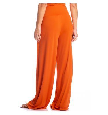 Calça Feminina Com Cós Frontal Franzido Ferrugem - Imagem 2 - Mobile