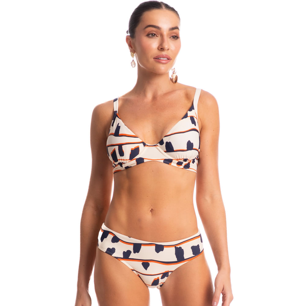 Biquíni Bia Básica Ondas Branco - Imagem 1