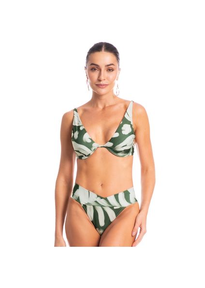 Biquíni Com Aro Transpassada Média Bambu Verde - Imagem 1