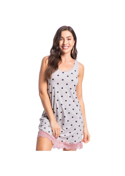 Camisão Feminino Regata Bela Cinza - Imagem 1