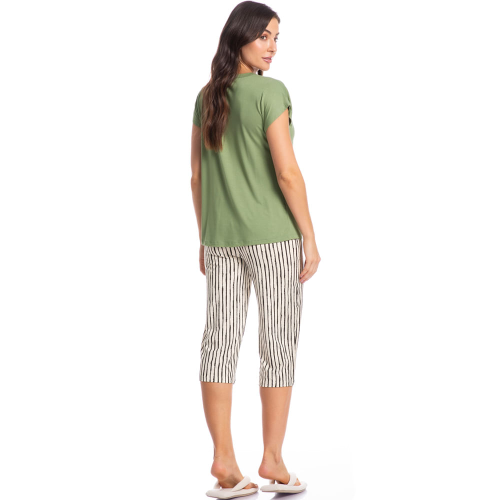 Pijama Feminino Pescador Com Bolso Rafa - Imagem 4 - Mobile