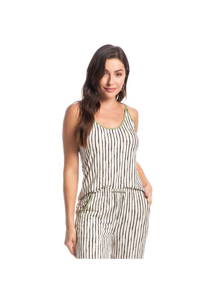 Pijama Feminino Capri Rafa Branco - Imagem 1