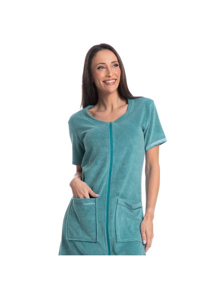 Robe Em Atoalhado Com Zíper Rafa Azul-2 - Imagem 1