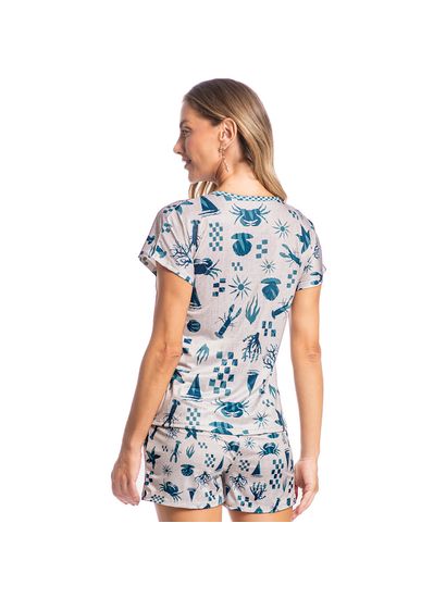 Pijama Feminino Curto Sea - Imagem 2 - Desktop