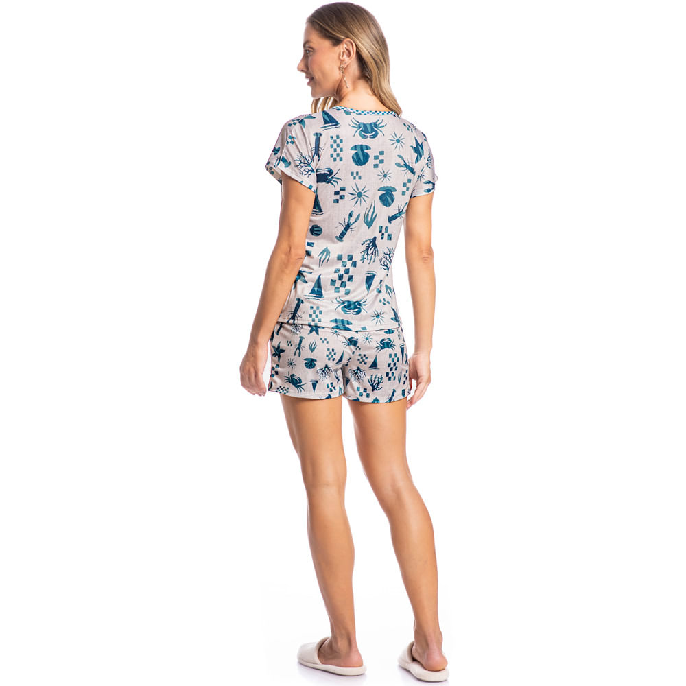 Pijama Feminino Curto Sea - Imagem 4 - Mobile