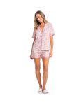 Pijama-Curto-Abotoado-Leila-Floral-Rosa